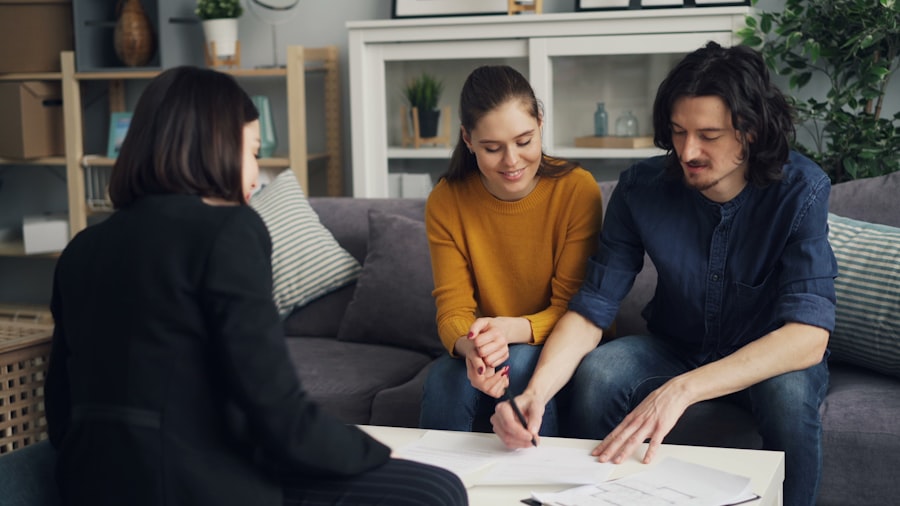 Family reviewing estate planning documents with an advisor